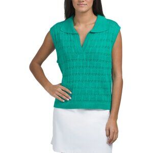 THE BUBBLE Palm Green Anna Collared Sweater